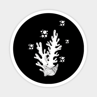 Black And White Seaweed Magnet